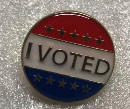 I Voted Round Lapel Pin