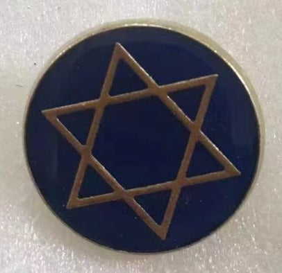 Israeli Star of David Round Lapel Pin