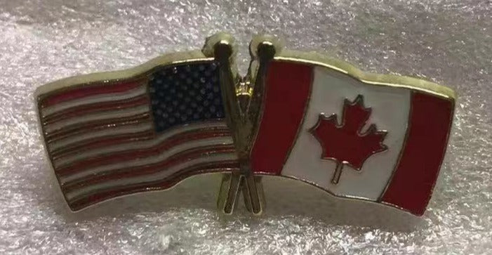 USA & Canadian Wavy Friendship Lapel Pin