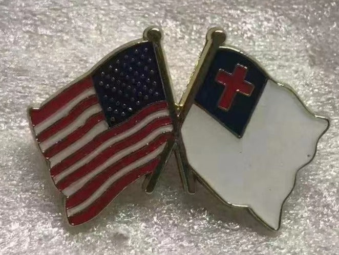 USA & Christian Wavy Friendship Lapel Pin