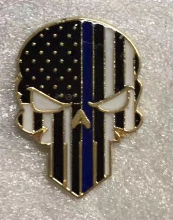 US Police Memorial Skull Lapel Pin