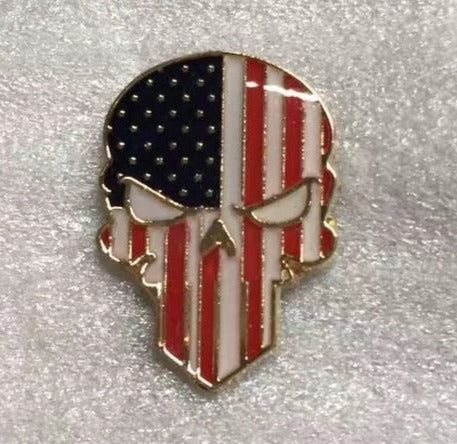 USA Skull Lapel Pin