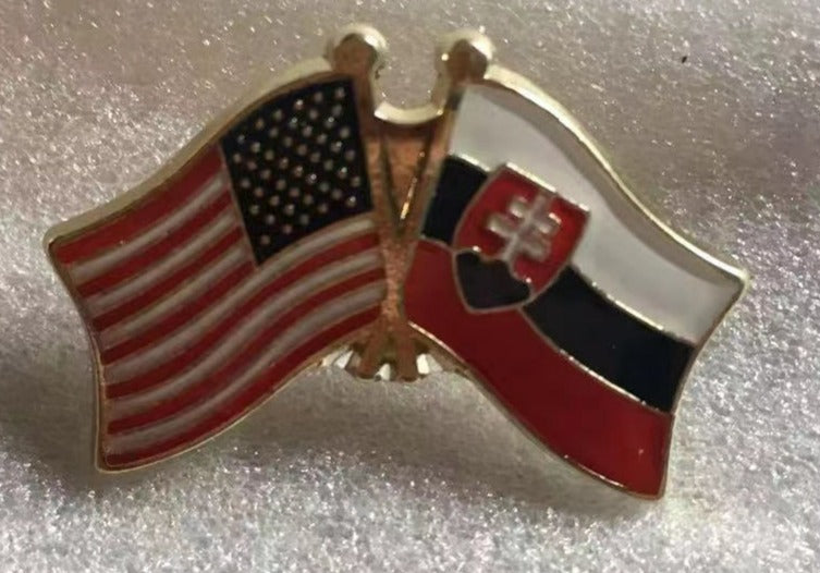 USA Slovakia Lapel Pin