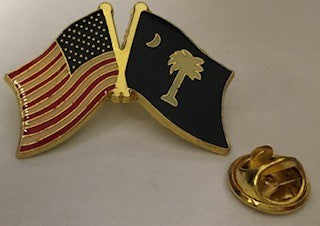 USA South Carolina American Friendship Flag Lapel Pin