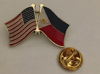 USA Philippines Friendship Flag Lapel Pin American Filipino