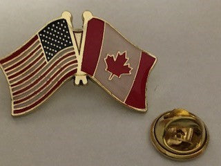 USA Canada Friendship Flag Lapel Pin American Canadian