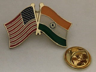 USA India Friendship Flag Lapel Pin Indian American