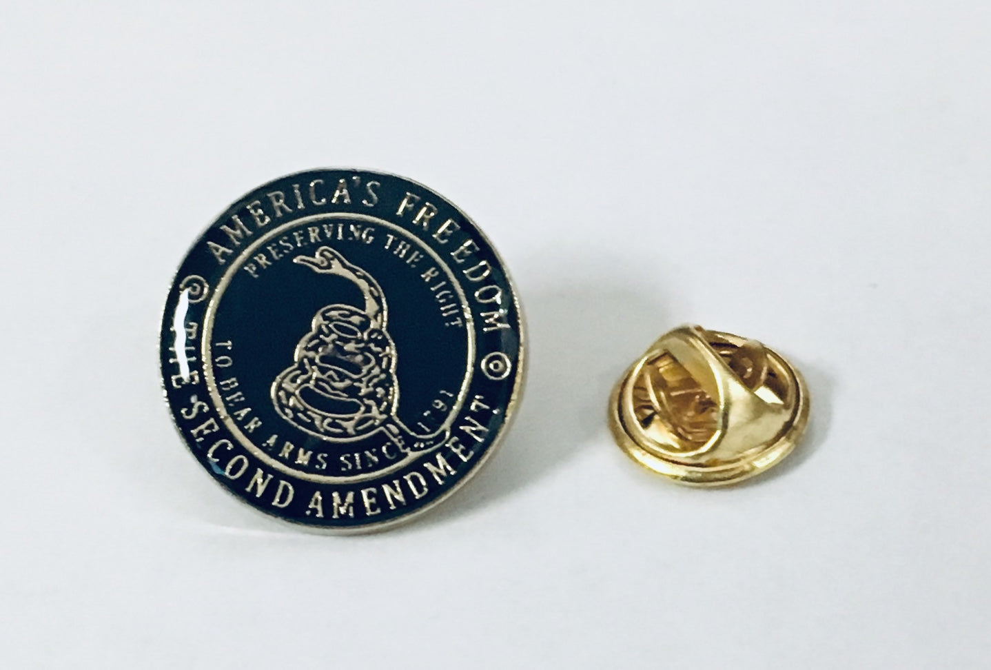 Gadsden The Second Amendment Round Lapel Pin