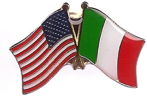 USA Italy Friendship Flag Lapel Pin Italian American