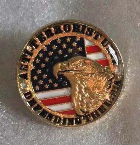 Anti Terrorist Unit Defending The USA Round Lapel Pin