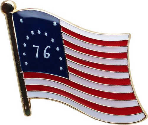 Bennington 1776 Wavy Americana Flag Lapel Pin