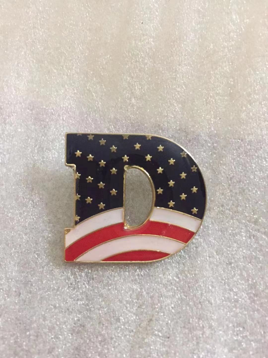 D USA Democrat Lapel Pin American DNC