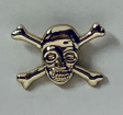 Pirate Skull N Bones Gold Lapel Pin