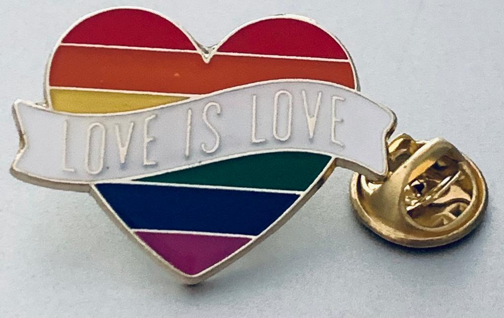 Rainbow Heart Love is Love Lapel Pin