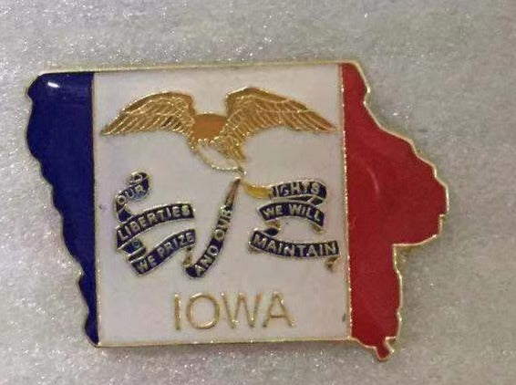 Iowa State Map Lapel Pin