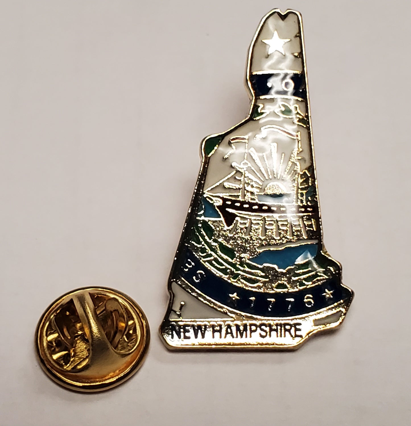 New Hampshire State Map Lapel Pin
