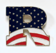 R USA Republican Lapel Pin GOP American