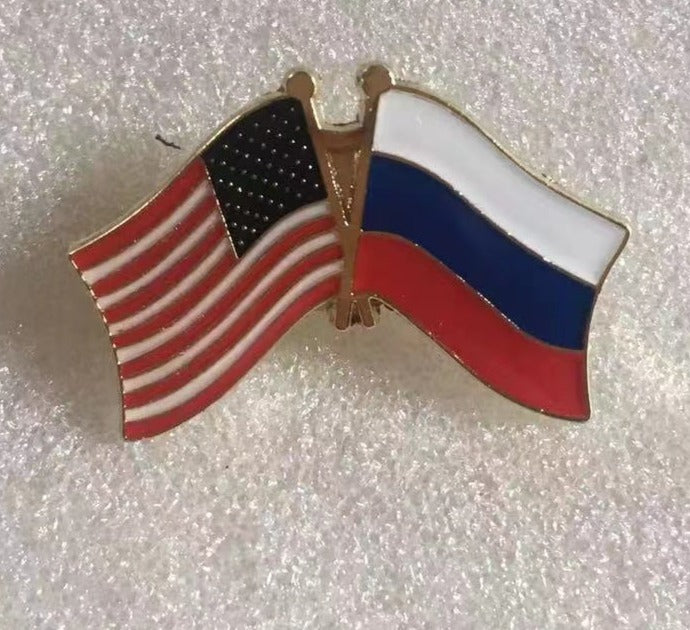 USA Russia Lapel Pin