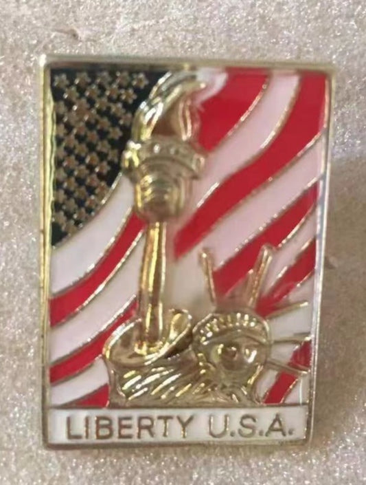 American Flag Statue of Liberty USA Lapel Pin