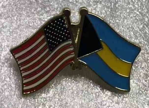Spilla Cappello Bandiere USA E Bahamas RFCO | Amicizia America, Motociclisti, Berretto, Nuova - Foto 1