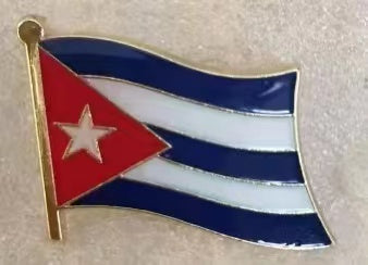 Cuba Dark Blue Wavy Lapel Pin