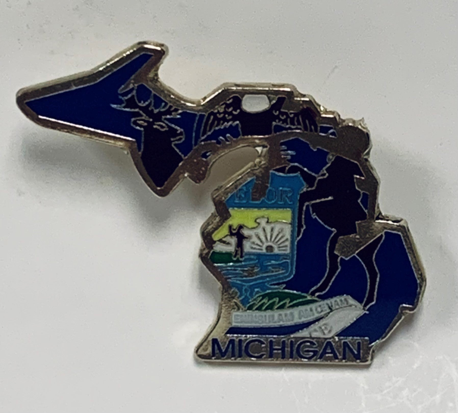 Michigan State Map Lapel Pin – PinsByTheDozen