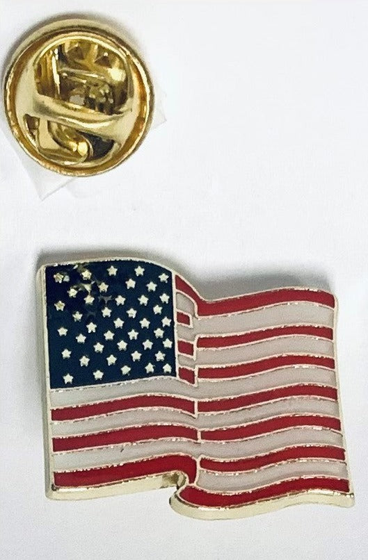 USA American Wavy Flag Lapel Pin #2