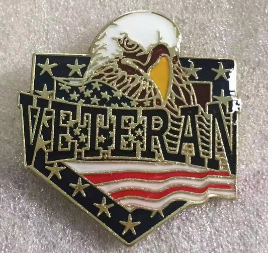 Veteran American Eagle Black Lapel Pin