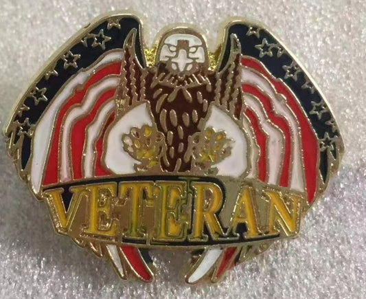 American Veteran Eagle Spread Wings Lapel Pin