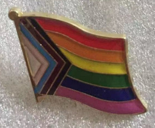 Rainbow Progressive Pride Wavy Lapel Pin