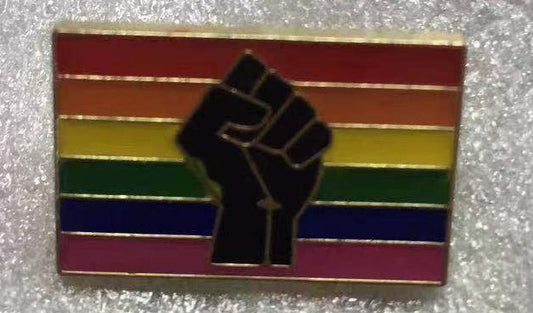 Rainbow Fist Lapel Pin