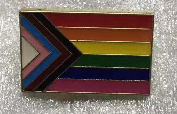 Rainbow Progressive Pride Rectangle Lapel Pin – PinsByTheDozen