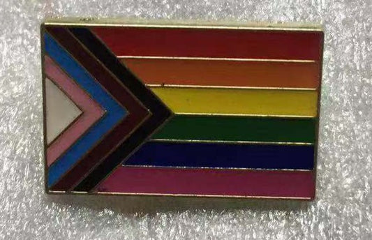 Rainbow Progressive Pride Rectangle Lapel Pin