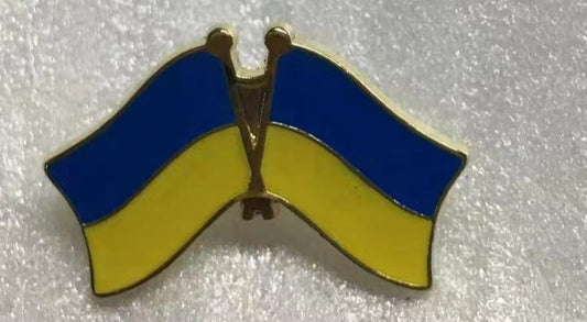 Double Ukraine Wavy Lapel Pin