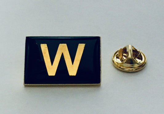 W Rectangle Blue Lapel Pin