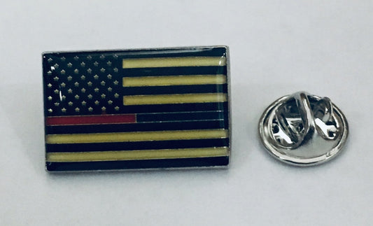 USA First Responder Memorial Blue Red Line Lapel Pin