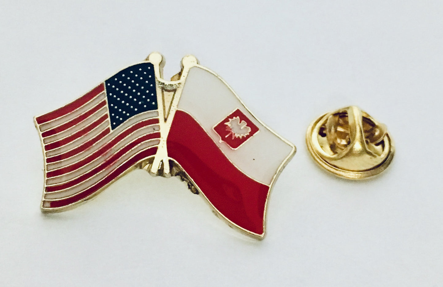 USA Poland Friendship Flag Lapel Pin Polish American