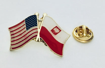 USA Poland Friendship Flag Lapel Pin Polish American