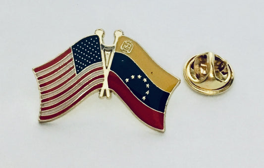 USA Venezuela Friendship Flag Lapel Pin American Venezuelan