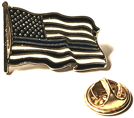 US Police Memorial Wavy Long Lapel Pin