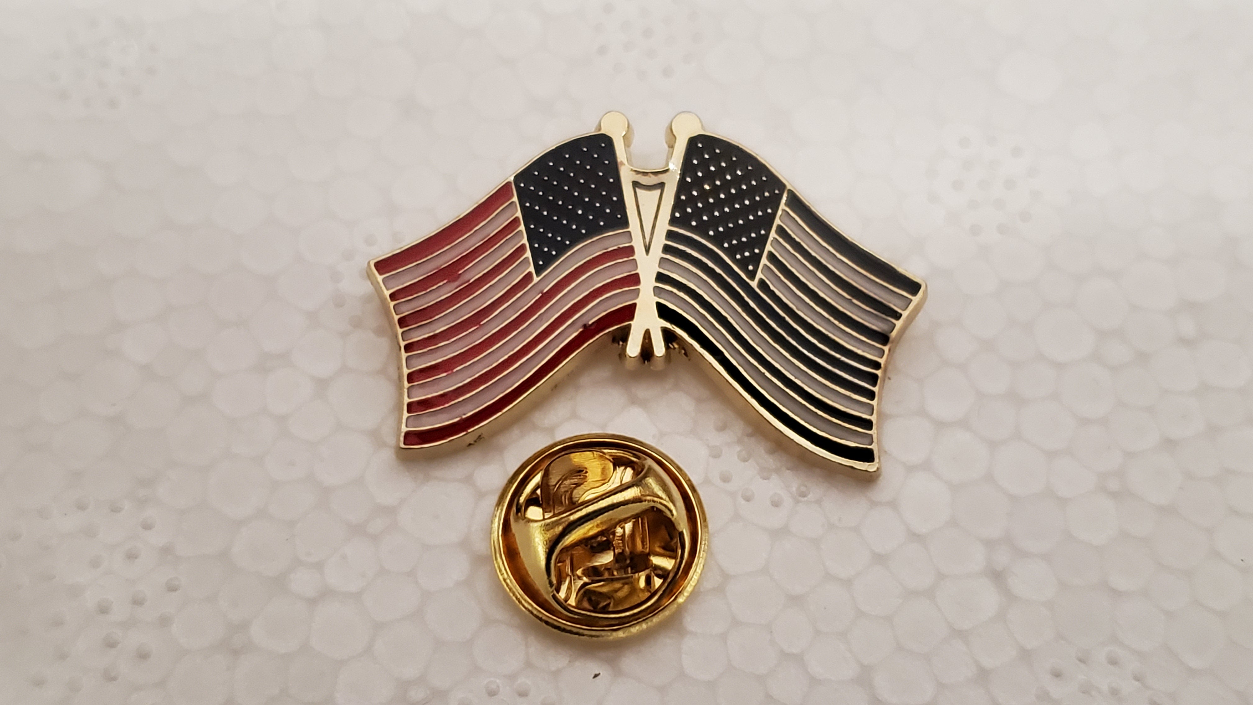 Pin Enforcement USA Police Memorial Friendship Flag Lapel Pin American Law Enforcement ...