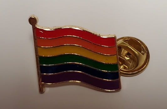 Rainbow Flag Wavy Lapel Pin