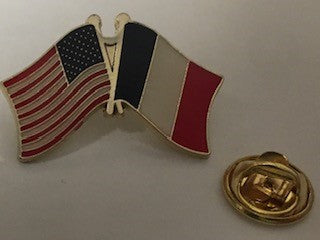 USA France Friendship Flag Lapel Pin French American