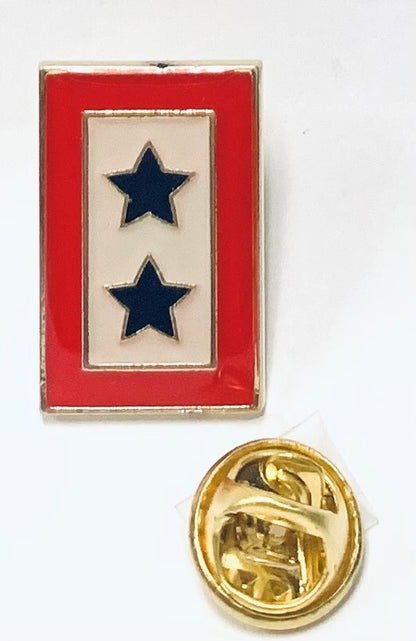 Service Star Two Blue Stars Lapel Pin
