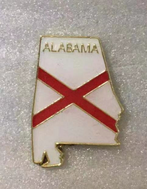 Alabama State Flag Map Lapel Pin