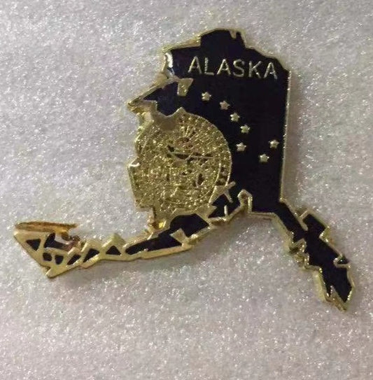 Alaska State Map Lapel Pin