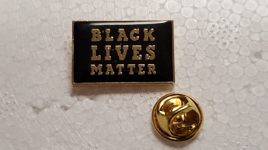 Black Lives Matter Black and Gold Lapel Pin BLM