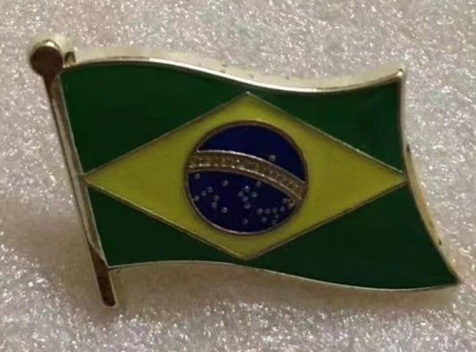 Brazil Wavy Lapel Pin Brazilian