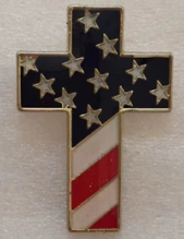 Christian Cross USA Lapel Pin