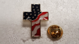 Christian Cross USA Wavy Lapel Pin